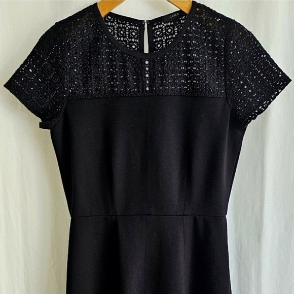 J Crew Black Embroidery Cap Sleeve Midi Dress - Picture 10 of 16